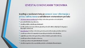 Izvestaj o novcanim tokovima