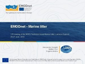 EMODnet Marine litter 12 th meeting of the