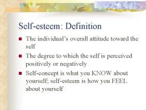 Self esteem definition