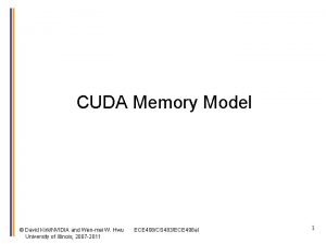 Cuda memory model