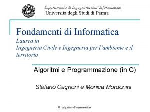 Dipartimento di Ingegneria dellInformazione Universit degli Studi di