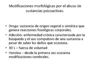 Modificaciones morfolgicas por el abuso de sustancias psicoactivas