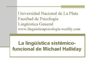 Universidad Nacional de La Plata Facultad de Psicologa