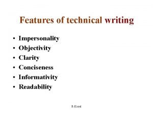 Features of technical writing