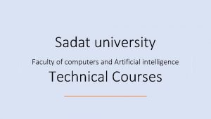 Sadat university Faculty of computers and Artificial intelligence