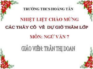 TRNG THCS HONG T N NHIT LIT CHO