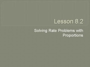 Solving rate problems