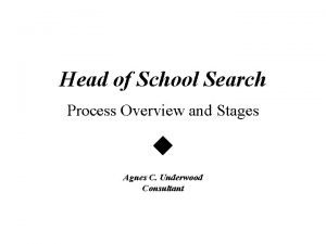 Head of School Search Process Overview and Stages