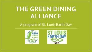 Green dining alliance