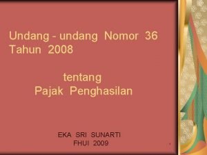 Undang undang Nomor 36 Tahun 2008 tentang Pajak