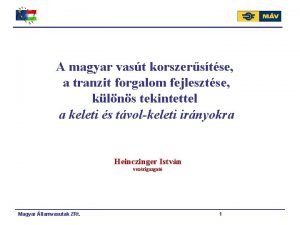 A magyar vast korszerstse a tranzit forgalom fejlesztse