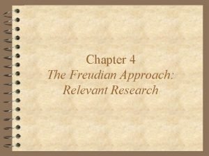 Chapter 4 The Freudian Approach Relevant Research Dream