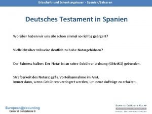 Erbschaft und Schenkungsteuer SpanienBalearen Deutsches Testament in Spanien