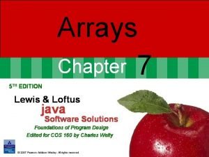 Arrays 7 1 Arrays Arrays are objects that