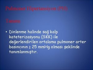 Pulmoner hipertansiyon sınıflaması