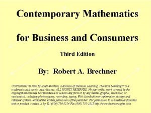 Business mathematics third edition