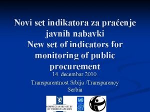 Novi set indikatora za praenje javnih nabavki New