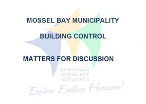 Mossel bay municipality building plans
