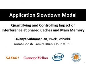 Application Slowdown Model Quantifying and Controlling Impact of
