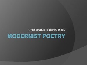 Post structuralist poetry