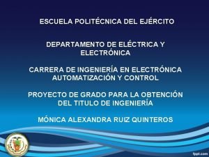 ESCUELA POLITCNICA DEL EJRCITO DEPARTAMENTO DE ELCTRICA Y