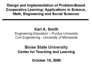 Design and Implementation of ProblemBased Cooperative Learning Applications