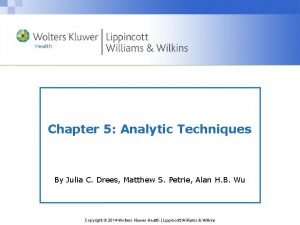 Chapter 5 Analytic Techniques By Julia C Drees