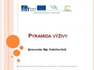 PYRAMIDA VIVY Zpracovala Mgr Kateina Hol Speciln zkladn