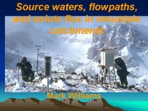 Source waters flowpaths and solute flux in mountain