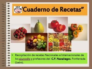 Cuaderno de Recetas Recopilacin de recetas Nacionales e