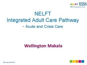 NELFT Integrated Adult Care Pathway Acute and Crisis