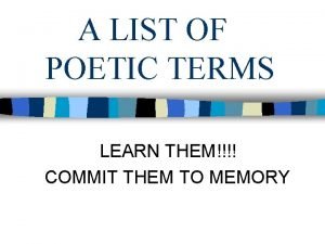 Poetic terms list