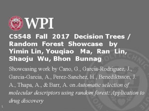 CS 548 Fall 2017 Decision Trees Random Forest