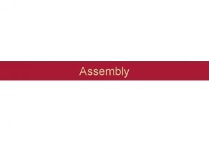 Assembly sequence diagram