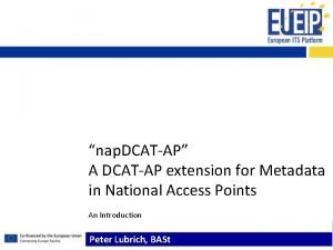 nap DCATAP A DCATAP extension for Metadata in