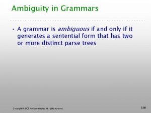 A grammar is said to be ambiguous if