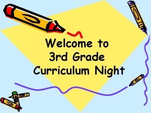 Welcome to 3 rd Grade Curriculum Night Meet