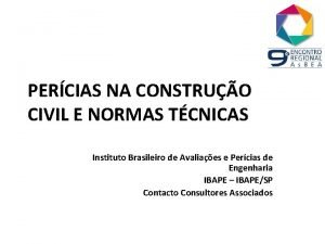 PERCIAS NA CONSTRUO CIVIL E NORMAS TCNICAS Instituto