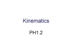 Kinematics PH 1 2 Motion defining important terms