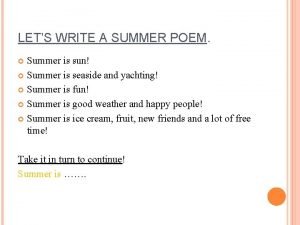 Acrostic poem of summer