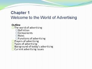 The world of advertising