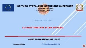 ISTITUTO STATALE DI ISTRUZIONE SUPERIORE Leonardo Sinisgalli C