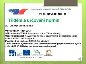 VY32INOVACECH 3 19 Tdn a urovn hornin AUTOR