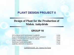 Maleic anhydride process flow diagram