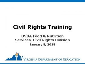 Civil Rights Training USDA Food Nutrition Services Civil