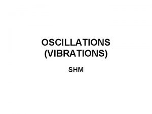 OSCILLATIONS VIBRATIONS SHM Oscillation Vibration Vibration back and