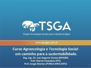 Curso Agroecologia e Tecnologia Social um caminho para