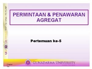 PERMINTAAN PENAWARAN AGREGAT Pertemuan ke5 Chapter Ten Depresi