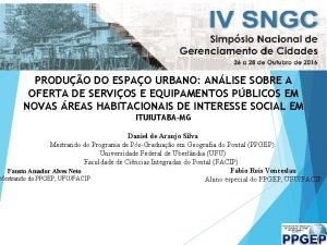 PRODUO DO ESPAO URBANO ANLISE SOBRE A OFERTA