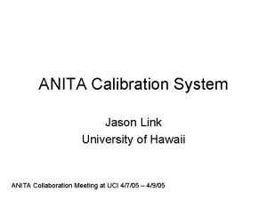Antenna calibration Antenna calibration